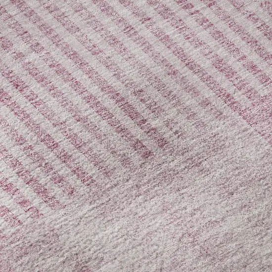 Blush And Ivory Geometric Washable Area Rug With UV Protection Photo 8