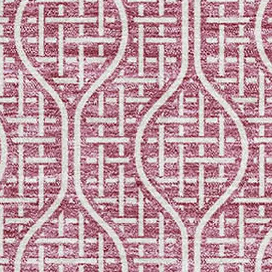 Blush And Ivory Geometric Washable Area Rug With UV Protection Photo 2