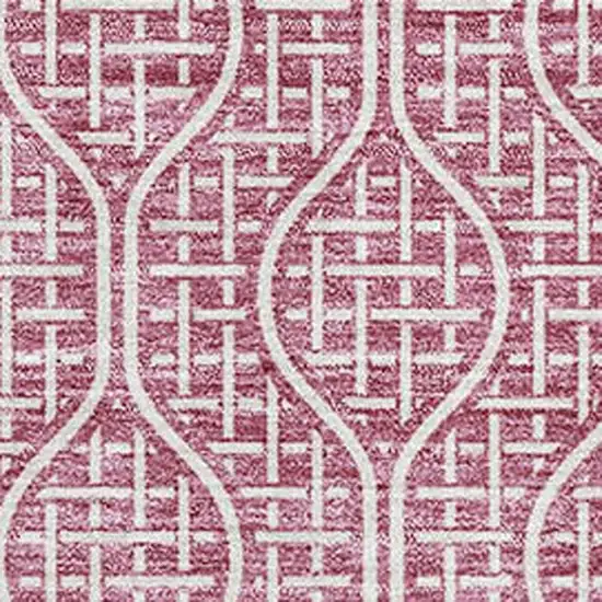 Blush And Ivory Geometric Washable Area Rug With UV Protection Photo 2