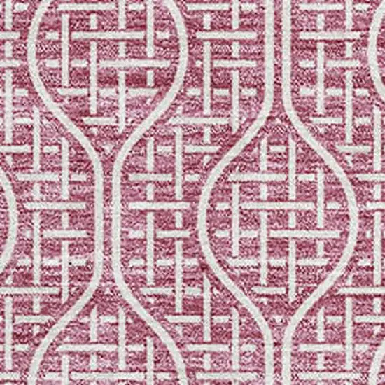 Blush And Ivory Geometric Washable Area Rug With UV Protection Photo 2