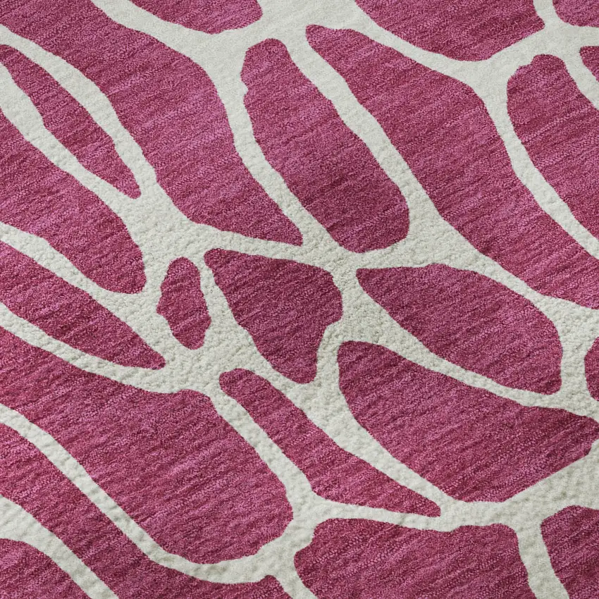 Blush And Ivory Geometric Washable Area Rug With UV Protection Photo 9