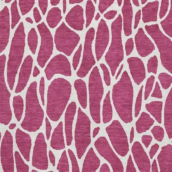 Blush And Ivory Geometric Washable Area Rug With UV Protection Photo 2