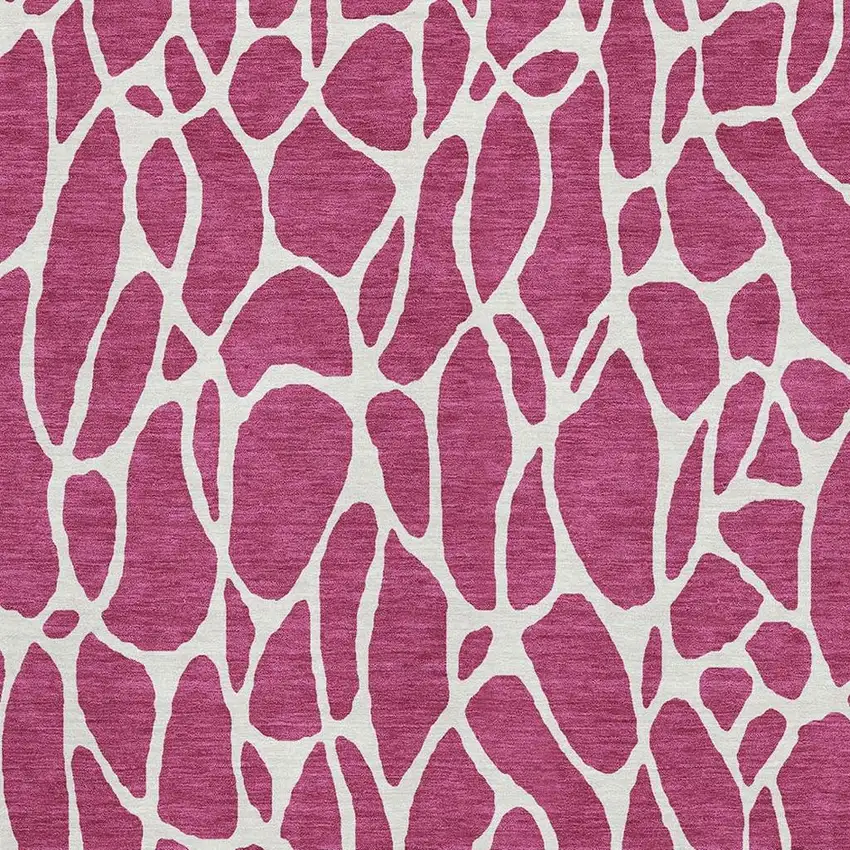 Blush And Ivory Geometric Washable Area Rug With UV Protection Photo 2