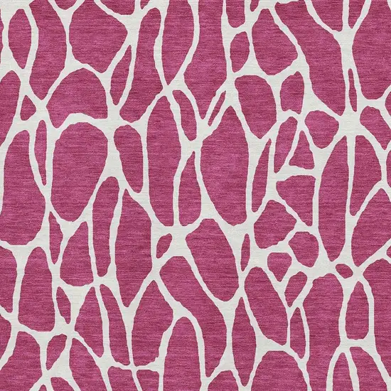 Blush And Ivory Geometric Washable Area Rug With UV Protection Photo 2