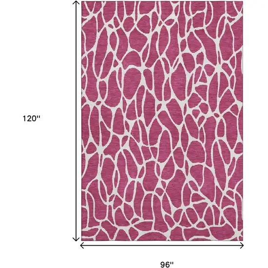 Blush And Ivory Geometric Washable Area Rug With UV Protection Photo 8