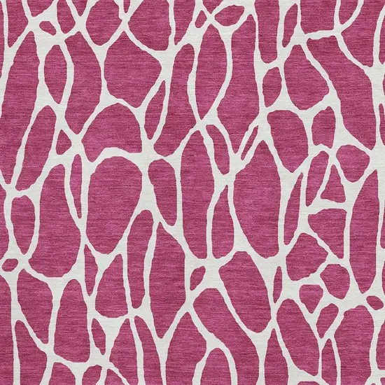 Blush And Ivory Geometric Washable Area Rug With UV Protection Photo 2