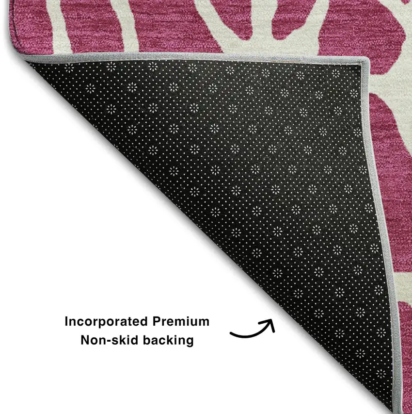 Blush And Ivory Geometric Washable Area Rug With UV Protection Photo 6