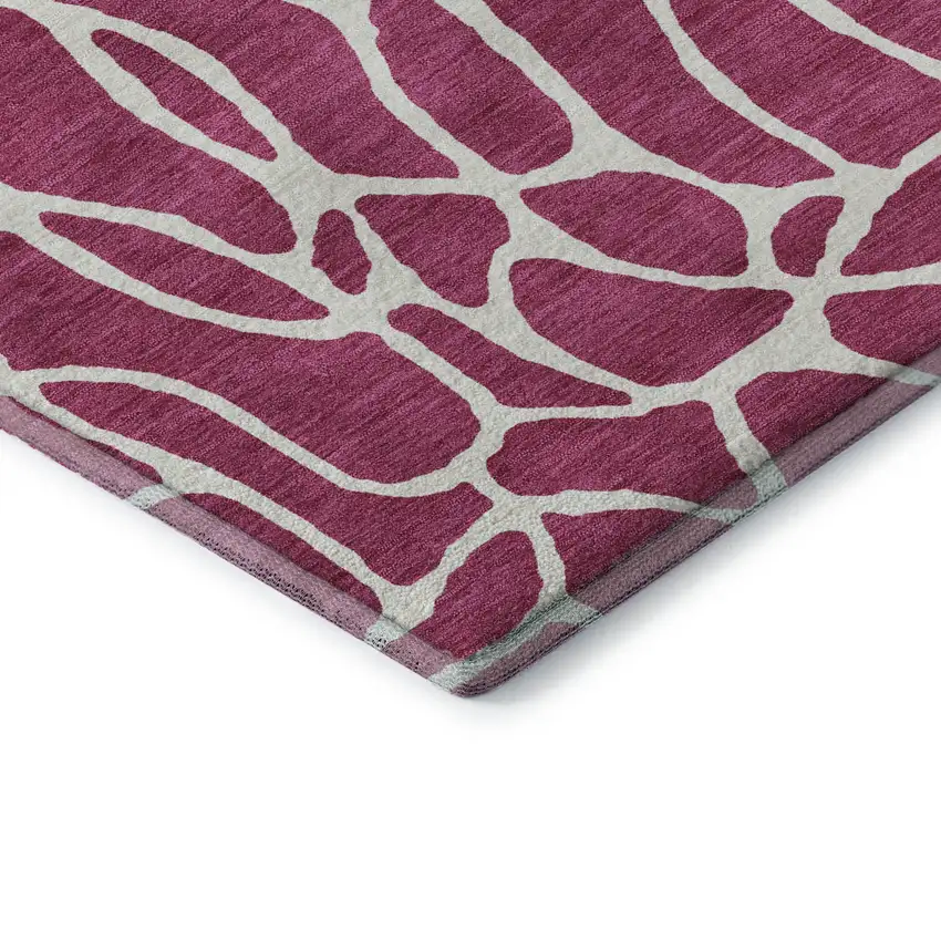 Blush And Ivory Geometric Washable Area Rug With UV Protection Photo 7