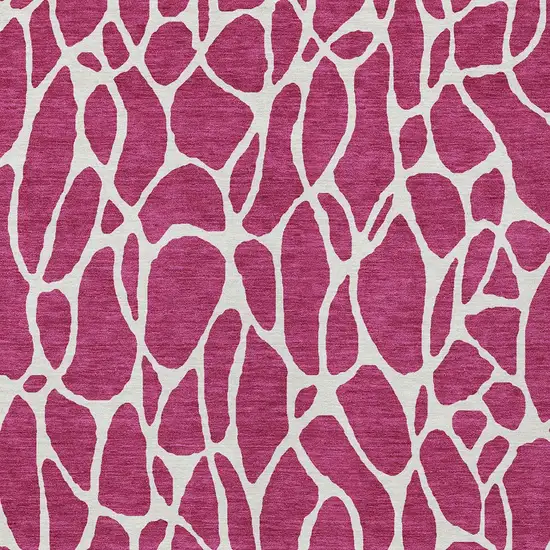 Blush And Ivory Geometric Washable Indoor Outdoor Area Rug Photo 6