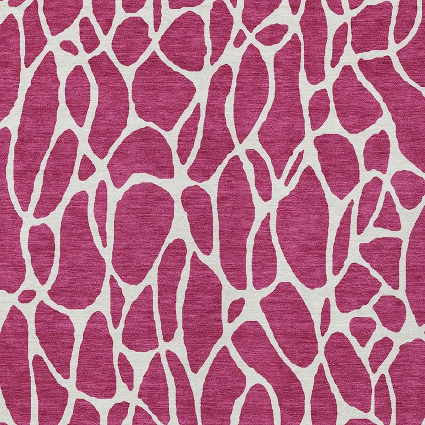 Blush And Ivory Geometric Washable Indoor Outdoor Area Rug Photo 6