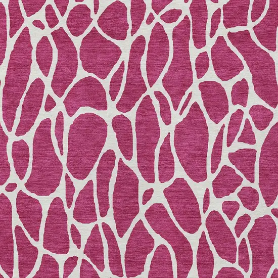 Blush And Ivory Geometric Washable Indoor Outdoor Area Rug Photo 6