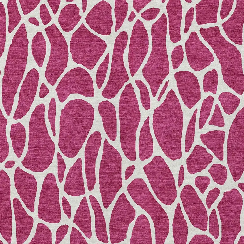 Blush And Ivory Geometric Washable Indoor Outdoor Area Rug Photo 6