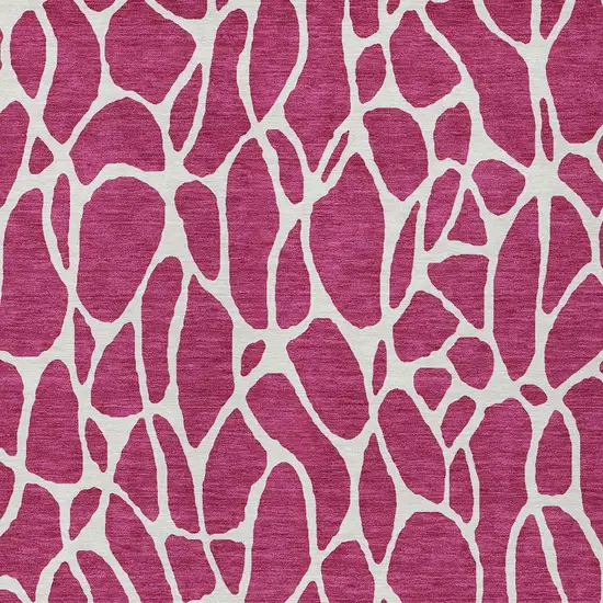 Blush And Ivory Geometric Washable Indoor Outdoor Area Rug Photo 6