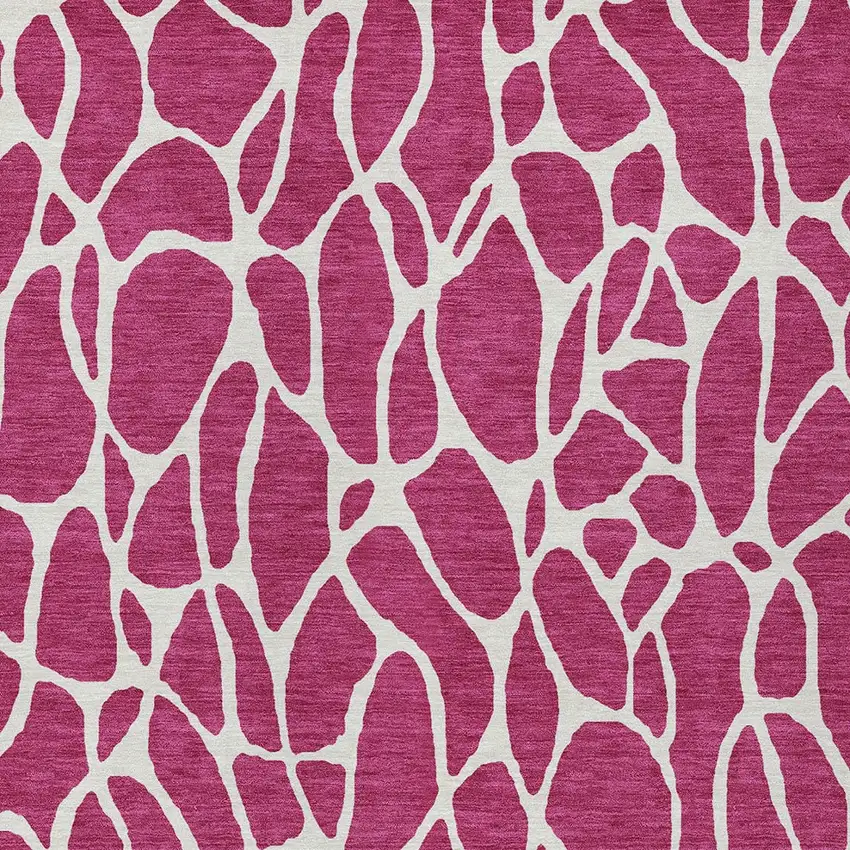 Blush And Ivory Geometric Washable Indoor Outdoor Area Rug Photo 6