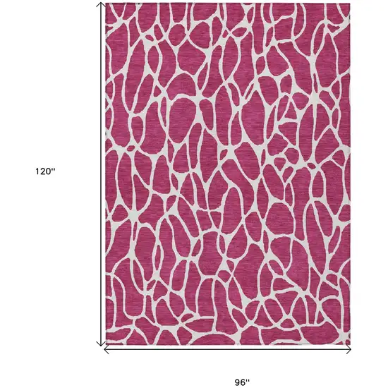 Blush And Ivory Geometric Washable Indoor Outdoor Area Rug Photo 3