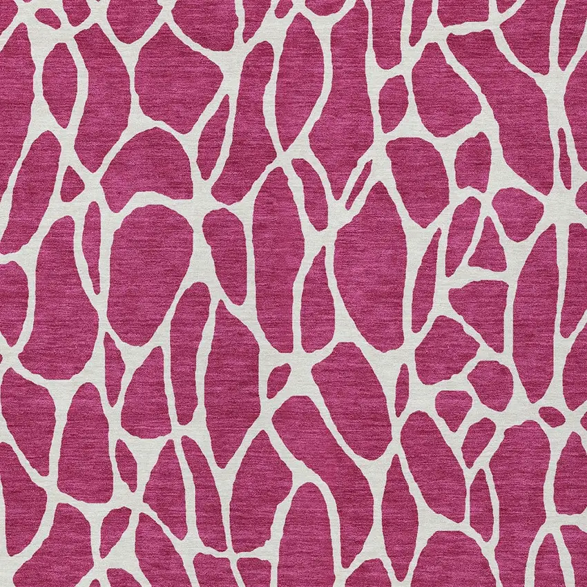 Blush And Ivory Geometric Washable Indoor Outdoor Area Rug Photo 6