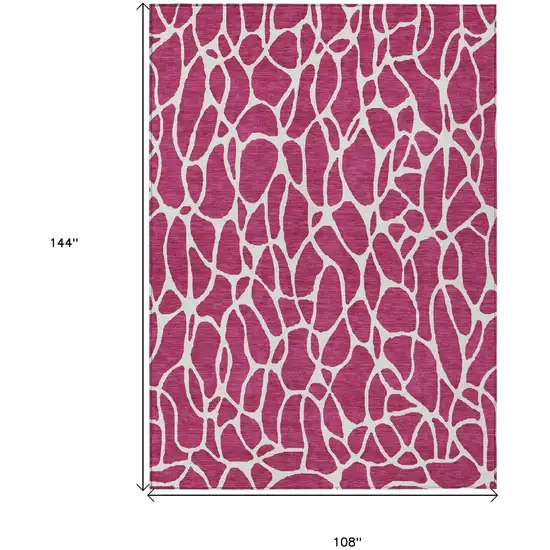 Blush And Ivory Geometric Washable Indoor Outdoor Area Rug Photo 3