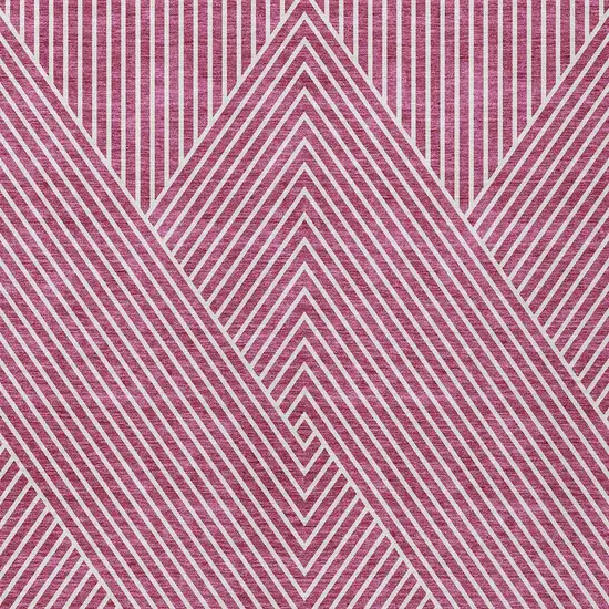 Blush And Ivory Geometric Washable Indoor Outdoor Area Rug Photo 6