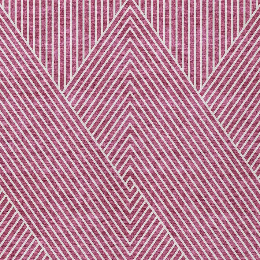 Blush And Ivory Geometric Washable Indoor Outdoor Area Rug Photo 6
