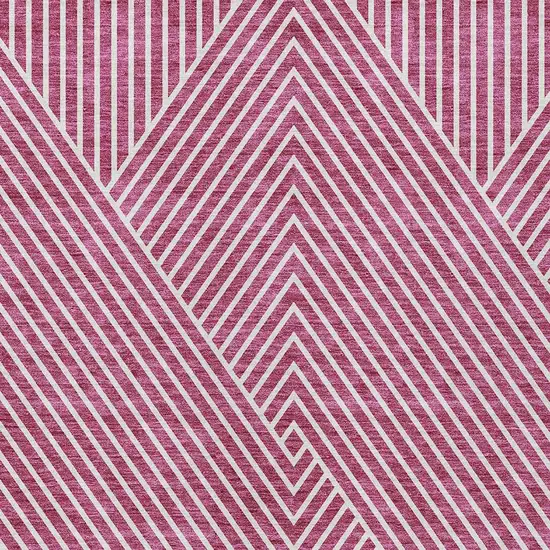Blush And Ivory Geometric Washable Indoor Outdoor Area Rug Photo 5