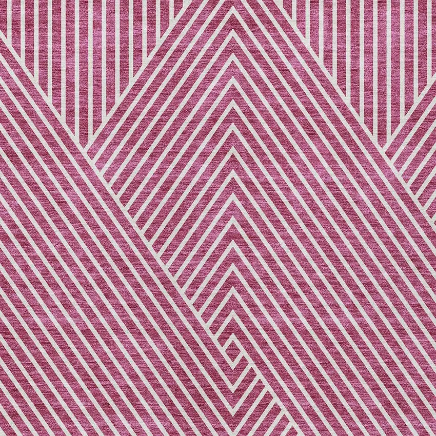 Blush And Ivory Geometric Washable Indoor Outdoor Area Rug Photo 5