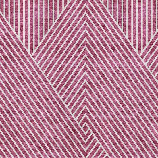 Blush And Ivory Geometric Washable Indoor Outdoor Area Rug Photo 5