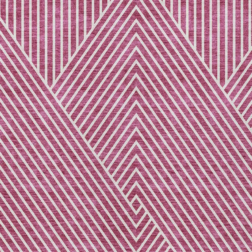 Blush And Ivory Geometric Washable Indoor Outdoor Area Rug Photo 5