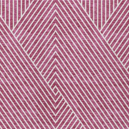 Blush And Ivory Geometric Washable Indoor Outdoor Area Rug Photo 5