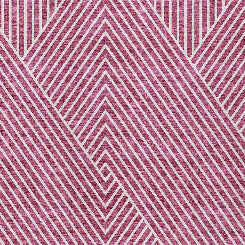 Blush And Ivory Geometric Washable Indoor Outdoor Area Rug Photo 5