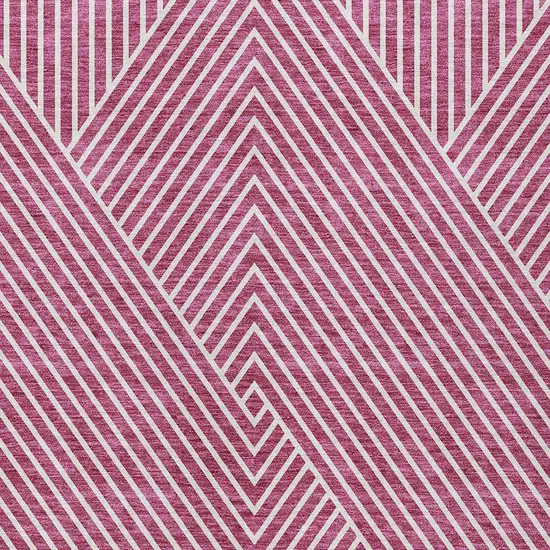 Blush And Ivory Geometric Washable Indoor Outdoor Area Rug Photo 5