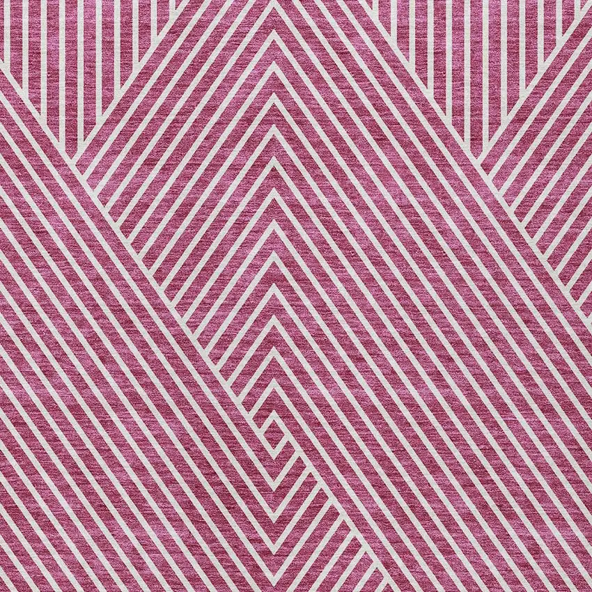 Blush And Ivory Geometric Washable Indoor Outdoor Area Rug Photo 5