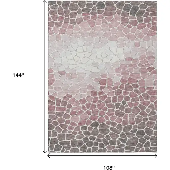 Blush And Ivory Geometric Washable Indoor Outdoor Area Rug Photo 8
