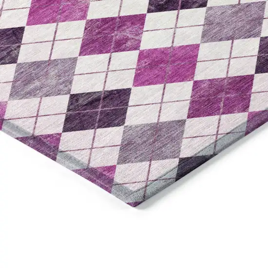 Blush And Ivory Geometric Washable Indoor Outdoor Area Rug Photo 5