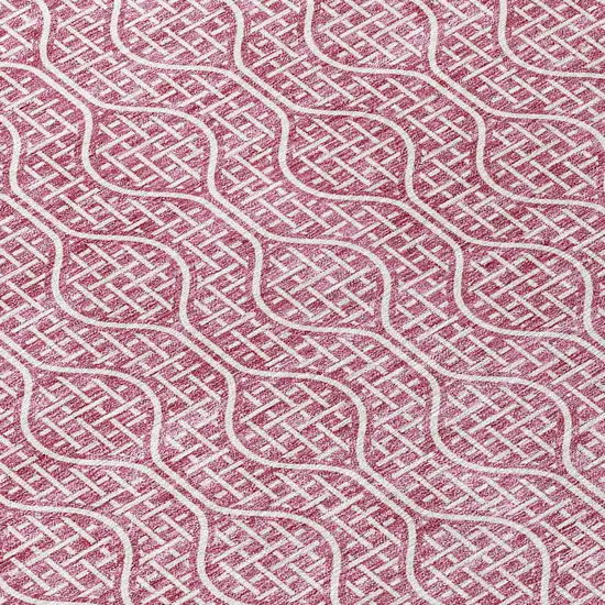 Blush And Ivory Geometric Washable Indoor Outdoor Area Rug Photo 5