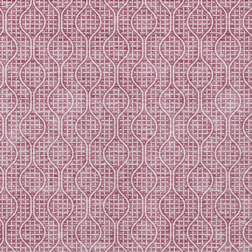 Blush And Ivory Geometric Washable Indoor Outdoor Area Rug Photo 6