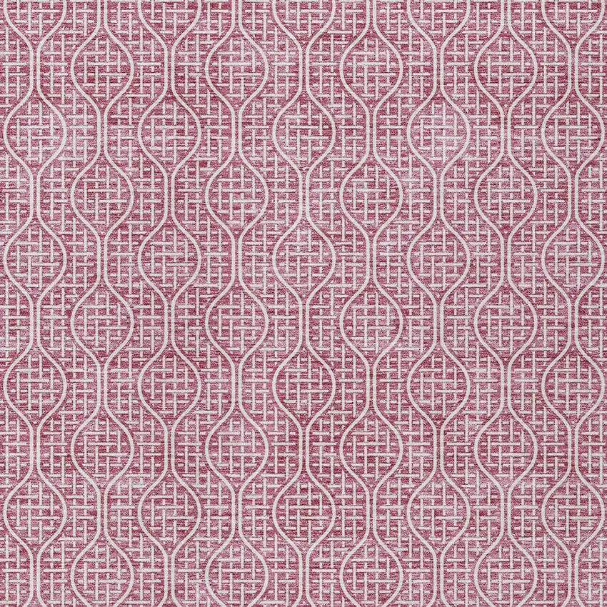 Blush And Ivory Geometric Washable Indoor Outdoor Area Rug Photo 6