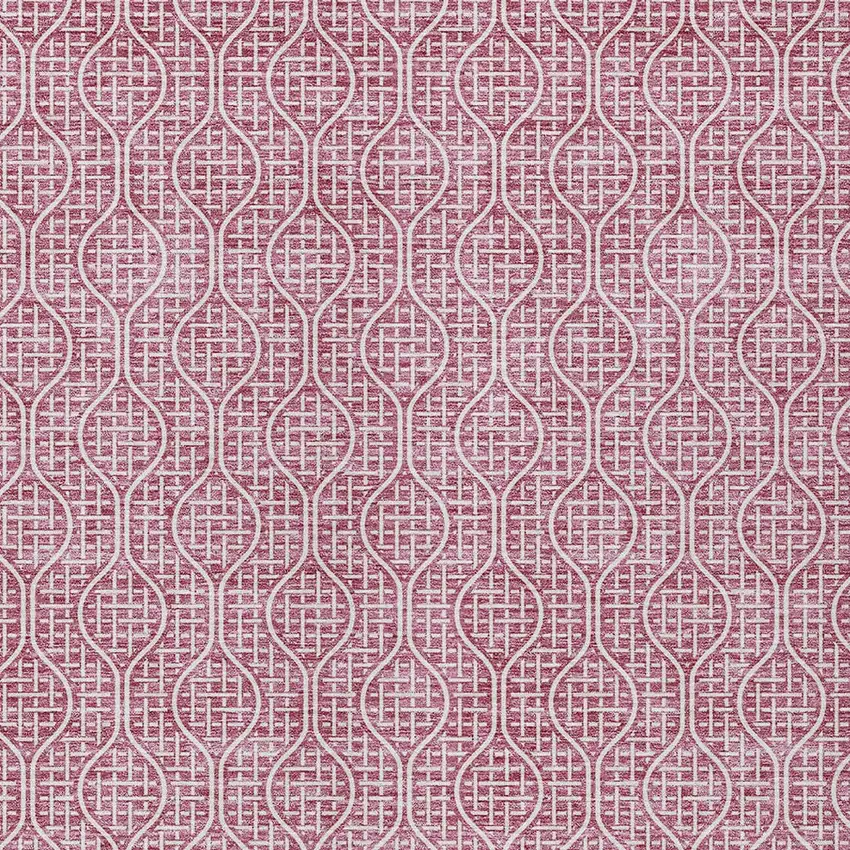 Blush And Ivory Geometric Washable Indoor Outdoor Area Rug Photo 6