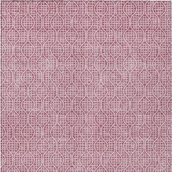 Blush And Ivory Geometric Washable Indoor Outdoor Area Rug Photo 7