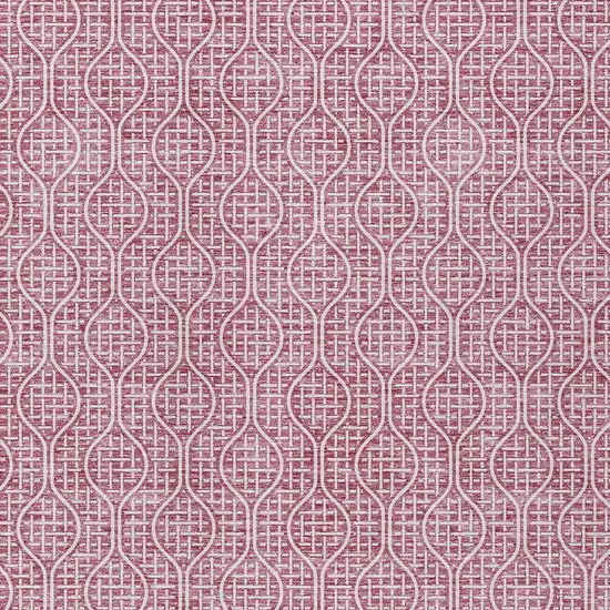 Blush And Ivory Geometric Washable Indoor Outdoor Area Rug Photo 6
