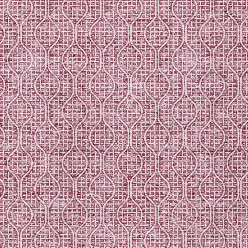 Blush And Ivory Geometric Washable Indoor Outdoor Area Rug Photo 6
