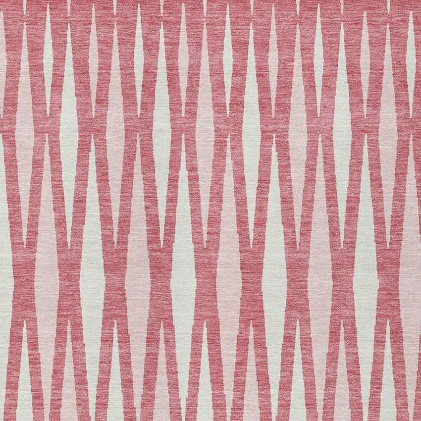 Blush And Ivory Geometric Washable Indoor Outdoor Area Rug Photo 7