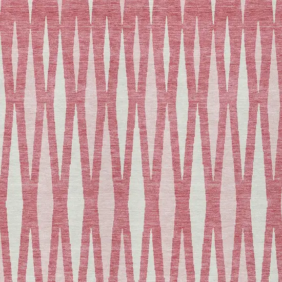 Blush And Ivory Geometric Washable Indoor Outdoor Area Rug Photo 7