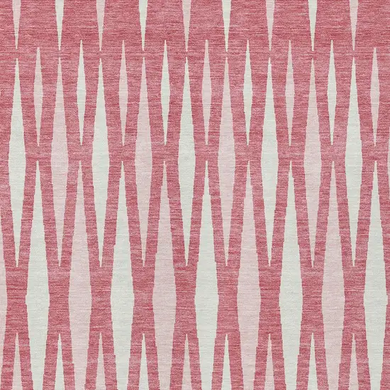Blush And Ivory Geometric Washable Indoor Outdoor Area Rug Photo 7