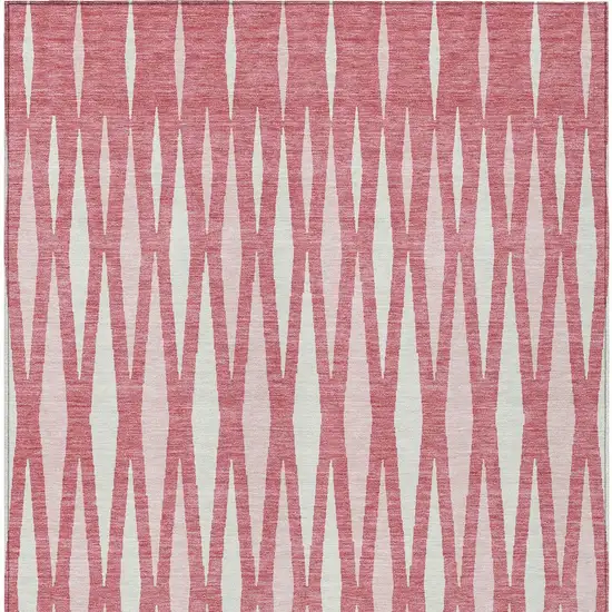 Blush And Ivory Geometric Washable Indoor Outdoor Area Rug Photo 7
