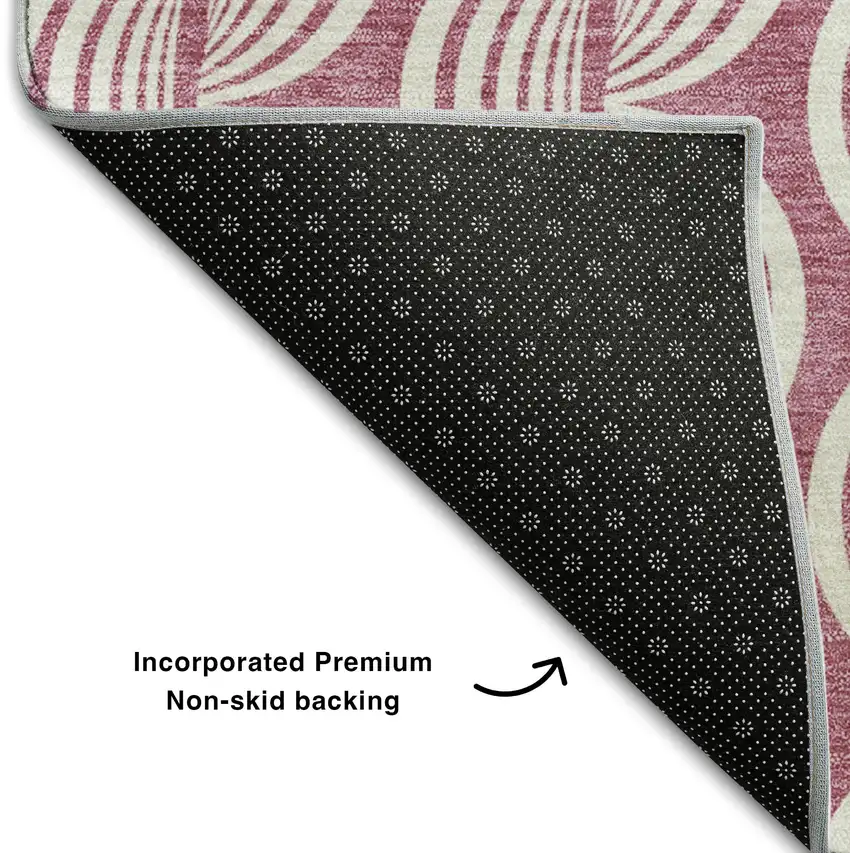 Blush And Ivory Ogee Washable Area Rug With UV Protection Photo 6