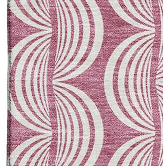 Blush And Ivory Ogee Washable Area Rug With UV Protection Photo 2