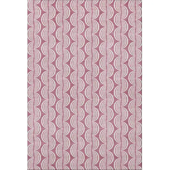 Blush And Ivory Ogee Washable Area Rug With UV Protection Photo 3