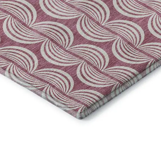 Blush And Ivory Ogee Washable Area Rug With UV Protection Photo 7