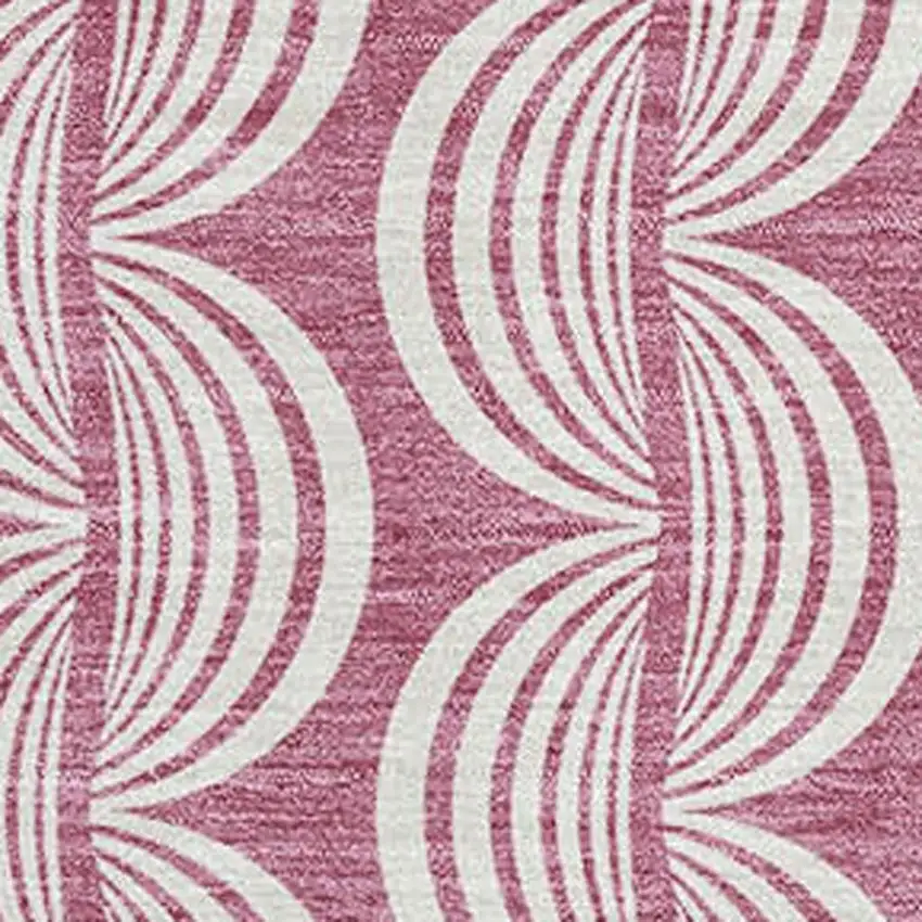 Blush And Ivory Ogee Washable Area Rug With UV Protection Photo 2