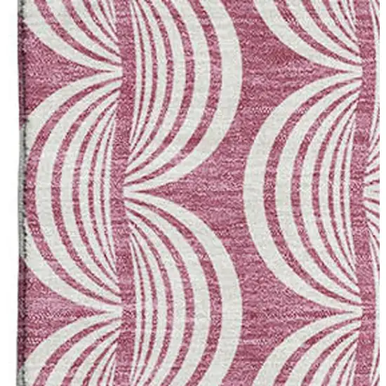 Blush And Ivory Ogee Washable Area Rug With UV Protection Photo 2